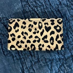 Milly gold and black Leopard Print clutch